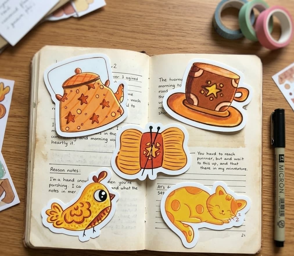 Cozy autumn stickers(set of 5)